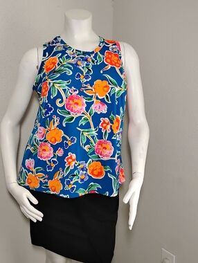 New Vince Camuto Sleeveless Floral Top - Blue